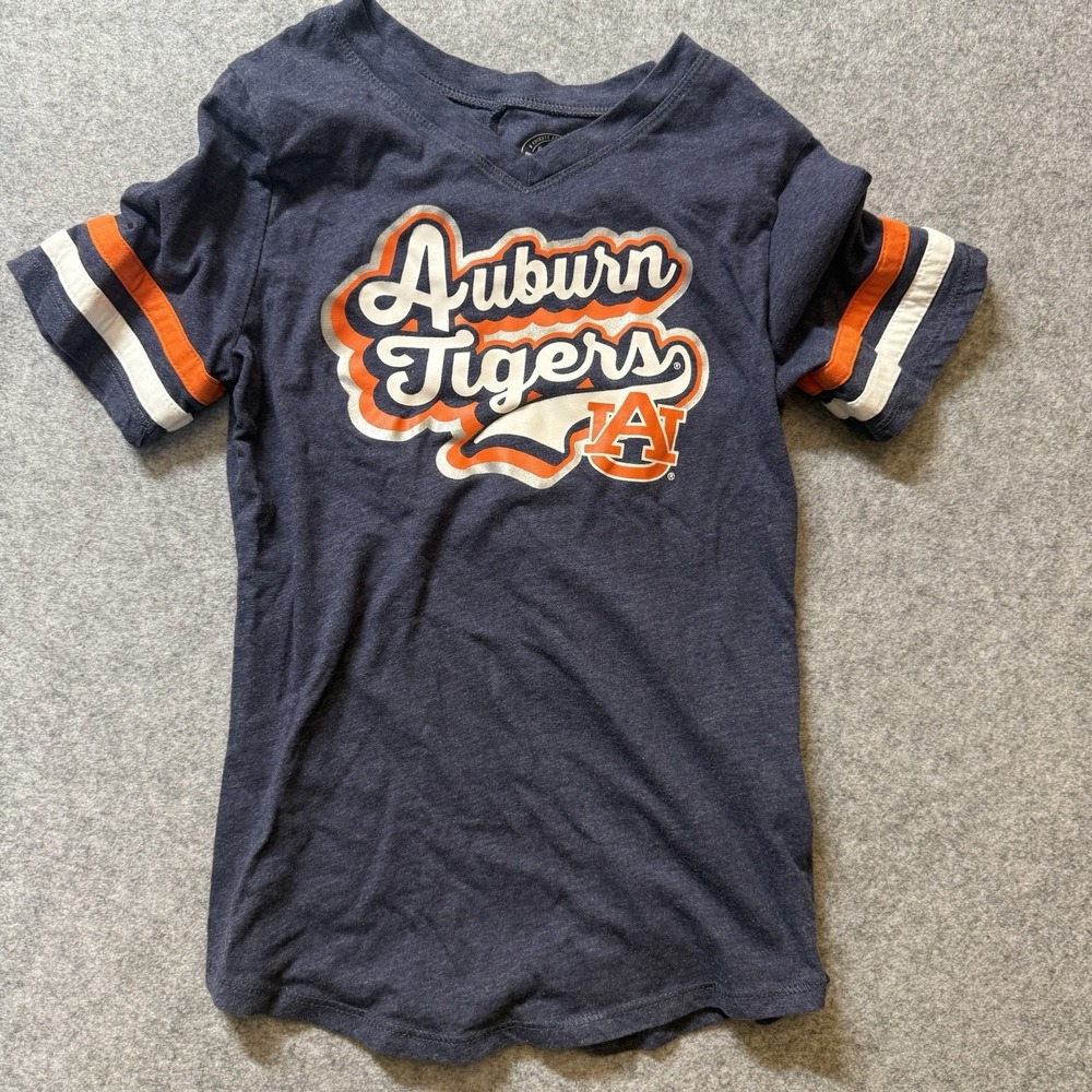 Auburn Tigers Shirt Girls Size 7 8 Rivalry Threads Navy Football Game Day NCAA